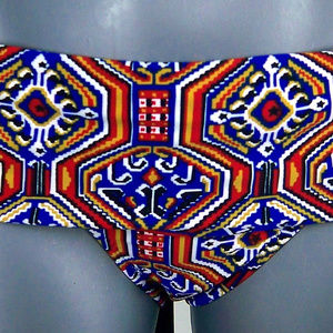 JESSICA SIMPSON "DELHI" Red Tan & Blue